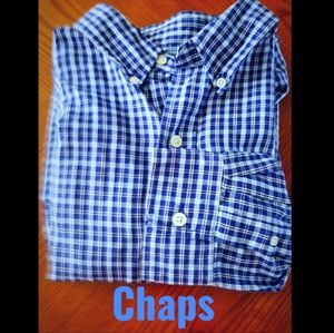 Chaps button down long sleeve plaid shirt